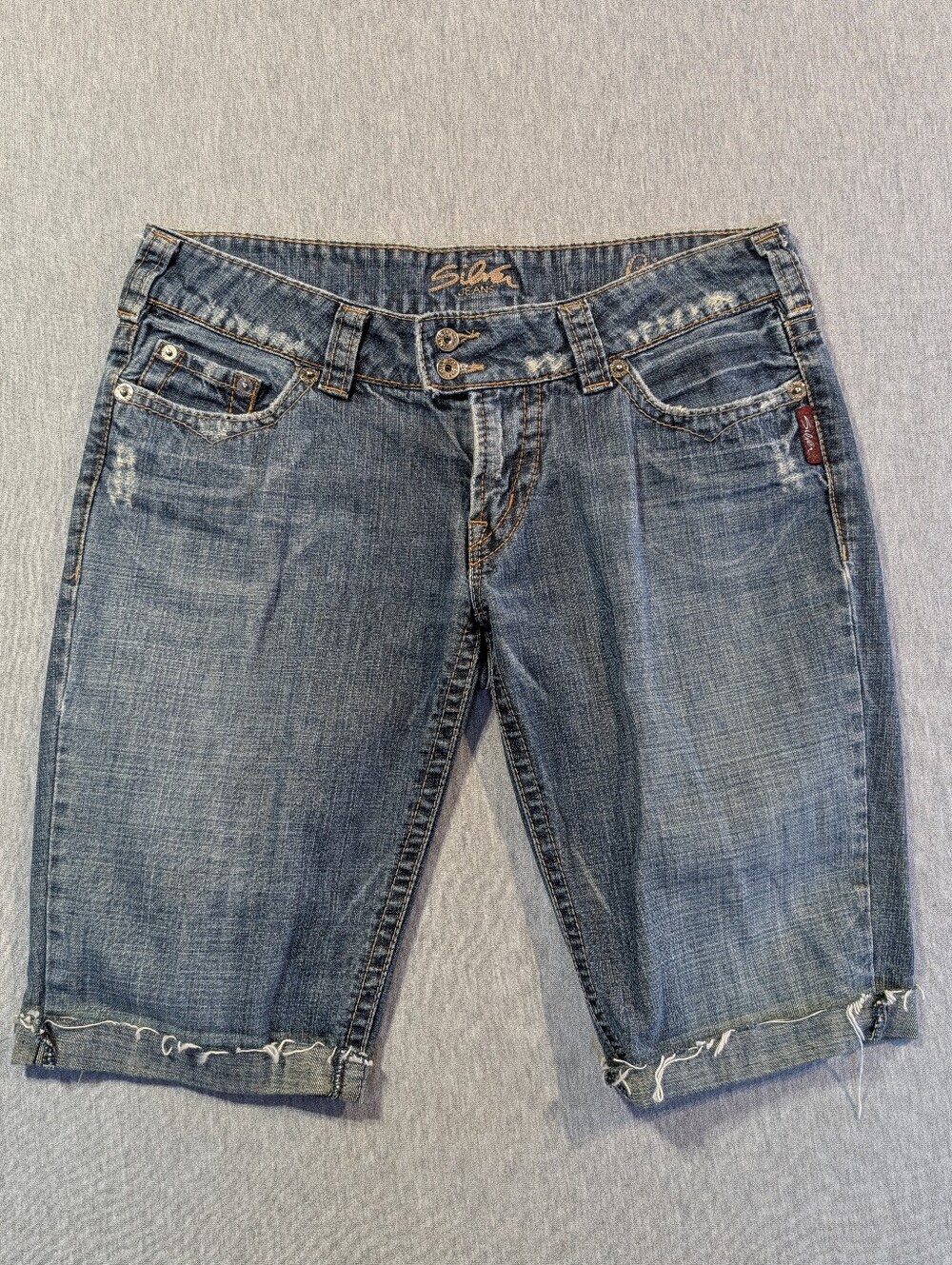 Silver Jeans Ciel Cuttoff Shorts Women's 30 Blue Distressed